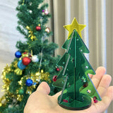 Acrylic Christmas Tree DIY Kit Mini Simple Installation Desktop Christmas Tree for Gift Decoration S 80x110mm