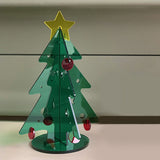 Acrylic Christmas Tree DIY Kit Mini Simple Installation Desktop Christmas Tree for Gift Decoration S 80x110mm
