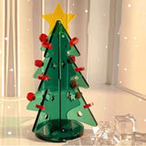 Acrylic Christmas Tree DIY Kit Mini Simple Installation Desktop Christmas Tree for Gift Decoration M 145x195mm