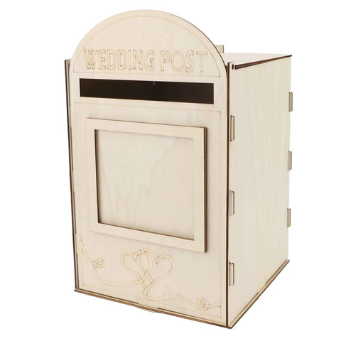 DIY Wooden Wedding Mailbox Post Box with Lock Key for Reception Wedding Anniversary Party Decoration JM01617 In Australia - Darrahopens