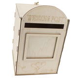 DIY Wooden Wedding Mailbox Post Box with Lock Key for Reception Wedding Anniversary Party Decoration JM01617