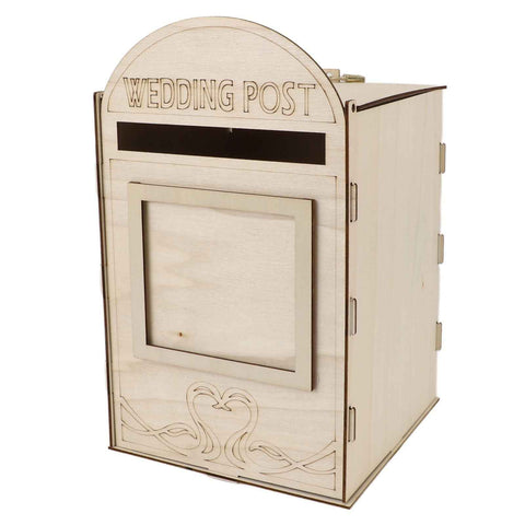DIY Wooden Wedding Mailbox Post Box with Lock Key for Reception Wedding Anniversary Party Decoration JM01618 In Australia - Darrahopens