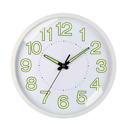 Silent Quartz Clock Plastic Wall Mounted Luminous Quiet for Living Room Bedroom 12in 30cm White Frame In Australia - Darrahopens