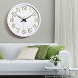 Silent Quartz Clock Plastic Wall Mounted Luminous Quiet for Living Room Bedroom 12in 30cm White Frame In Australia - Darrahopens