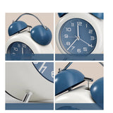 Twin Bell Alarm Clock for Kids ABS Battery Operated Cute Desktop Bedside Alarm Clock with Night Light for Bedroom Living Room Blue