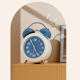 Twin Bell Alarm Clock for Kids ABS Battery Operated Cute Desktop Bedside Alarm Clock with Night Light for Bedroom Living Room Blue
