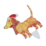 Christmas Dog Yard Decor Light Up with String Light Cute Acrylic Outdoor Animal Decorations for Porch Lawn 05