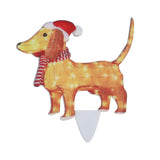 Christmas Dog Yard Decor Light Up with String Light Cute Acrylic Outdoor Animal Decorations for Porch Lawn 05