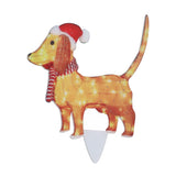 Christmas Dog Yard Decor Light Up with String Light Cute Acrylic Outdoor Animal Decorations for Porch Lawn 05