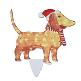 Christmas Dog Yard Decor Light Up with String Light Cute Acrylic Outdoor Animal Decorations for Porch Lawn 05