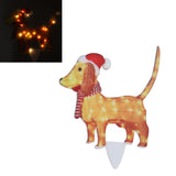 Christmas Dog Yard Decor Light Up with String Light Cute Acrylic Outdoor Animal Decorations for Porch Lawn 05