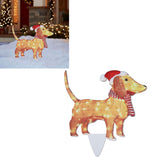 Christmas Dog Yard Decor Light Up with String Light Cute Acrylic Outdoor Animal Decorations for Porch Lawn 05