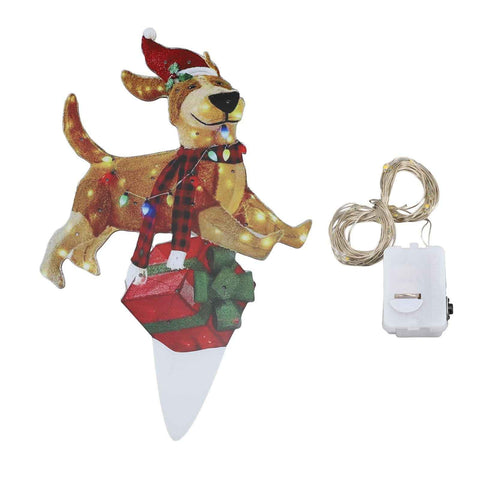 Christmas Dog Yard Decor Light Up with String Light Cute Acrylic Outdoor Animal Decorations for Porch Lawn 06 In Australia - Darrahopens