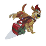 Christmas Dog Yard Decor Light Up with String Light Cute Acrylic Outdoor Animal Decorations for Porch Lawn 06