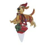 Christmas Dog Yard Decor Light Up with String Light Cute Acrylic Outdoor Animal Decorations for Porch Lawn 06