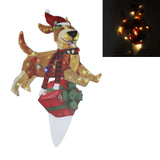 Christmas Dog Yard Decor Light Up with String Light Cute Acrylic Outdoor Animal Decorations for Porch Lawn 06