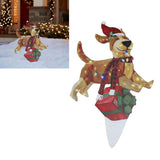 Christmas Dog Yard Decor Light Up with String Light Cute Acrylic Outdoor Animal Decorations for Porch Lawn 06