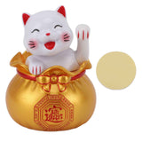 Solar Powered Lucky Cat Lucky Wealth Welcoming Cat Car Decor Desktop Cash Register Opening Decoration Small Eye Gold In Australia - Darrahopens