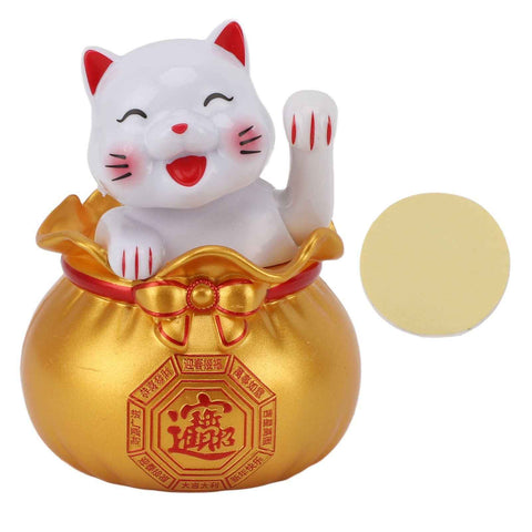 Solar Powered Lucky Cat Lucky Wealth Welcoming Cat Car Decor Desktop Cash Register Opening Decoration Small Eye Gold In Australia - Darrahopens