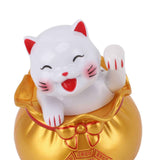 Solar Powered Lucky Cat Lucky Wealth Welcoming Cat Car Decor Desktop Cash Register Opening Decoration Small Eye Gold In Australia - Darrahopens