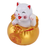 Solar Powered Lucky Cat Lucky Wealth Welcoming Cat Car Decor Desktop Cash Register Opening Decoration Small Eye Gold In Australia - Darrahopens
