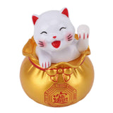 Solar Powered Lucky Cat Lucky Wealth Welcoming Cat Car Decor Desktop Cash Register Opening Decoration Small Eye Gold In Australia - Darrahopens