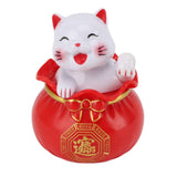 Solar Powered Lucky Cat Lucky Wealth Welcoming Cat Car Decor Desktop Cash Register Opening Decoration Small Eye Red In Australia - Darrahopens