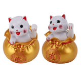 Solar Powered Lucky Cat Lucky Wealth Welcoming Cat Car Decor Desktop Cash Register Opening Decoration Big Eye Gold