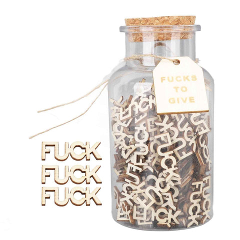 100PCS Jar of Fucks Mini Fucks to Give Wooden Letters Funny Gifts for DIY Crafts Scrapbooking Birthday Valentine's Day Anniversary Christmas