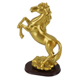 Horse Statue Gold Synthesized Resin Unique Horse Art Figurine for Wine Cabinet Office Leaping Horse
