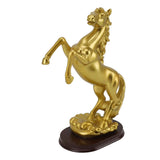 Horse Statue Gold Synthesized Resin Unique Horse Art Figurine for Wine Cabinet Office Leaping Horse