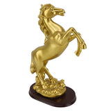 Horse Statue Gold Synthesized Resin Unique Horse Art Figurine for Wine Cabinet Office Leaping Horse