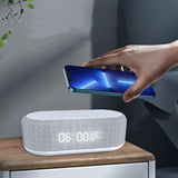 3 in 1 Alarm Clock with Wireless Charging and Night Light Portable Multifunction Desktop Clock Wireless Charger for Bedroom Study