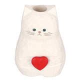 Cat Statue Flower Vase White Handmade Textured Wooden Cat Vase for Thanksgiving Day Gift Cat Lovers In Australia - Darrahopens