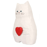 Cat Statue Flower Vase White Handmade Textured Wooden Cat Vase for Thanksgiving Day Gift Cat Lovers In Australia - Darrahopens