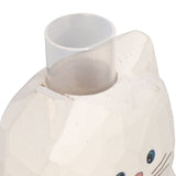 Cat Statue Flower Vase White Handmade Textured Wooden Cat Vase for Thanksgiving Day Gift Cat Lovers