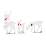 3pcs Lighted Christmas Decoration Deer Home Warm White Light Iron LED Reindeer Family Set Tabletop Decor for Outdoor Indoor Glowing Deer ‑01