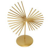 Abstract Ornament Light Luxury Metal Geometric Lines Sculpture Decoration with Base for Home Livingroom Office