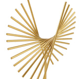 Abstract Ornament Light Luxury Metal Geometric Lines Sculpture Decoration with Base for Home Livingroom Office