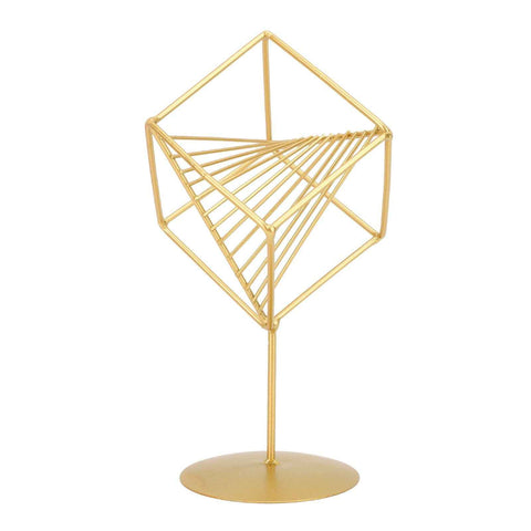Gold Geometric Table Decor Creative 3D Iron Geometric Sculpture Compact Art Ornament Decor for Living Room Study Office In Australia - Darrahopens