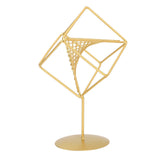 Gold Geometric Table Decor Creative 3D Iron Geometric Sculpture Compact Art Ornament Decor for Living Room Study Office