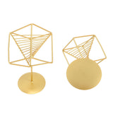 Gold Geometric Table Decor Creative 3D Iron Geometric Sculpture Compact Art Ornament Decor for Living Room Study Office