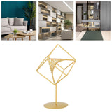 Gold Geometric Table Decor Creative 3D Iron Geometric Sculpture Compact Art Ornament Decor for Living Room Study Office