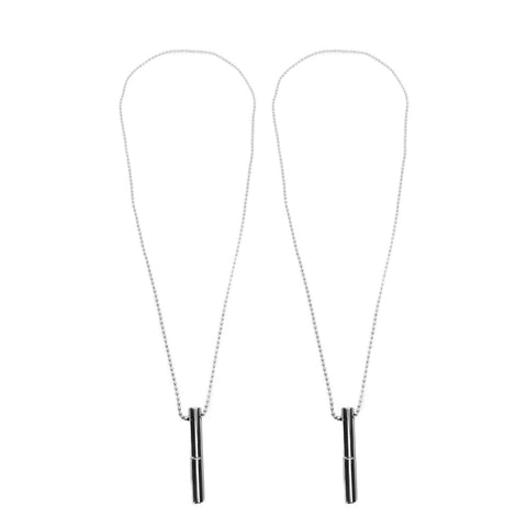 2PCS Stress Anxiety Relief Necklace Stainless Steel Mindful Breathing Exercise Device Whistle Pendant for Meditation Relaxation Calming Down In Australia - Darrahopens