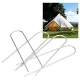 4 Pcs U Shaped Nail Tent Ground Staple High Hardness Stainless Steel Garden Pegs Securing Lawn Supplies