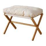 Foot Stool Foldable X Leg Modern Multifunctional Foot Rest with Soft Cushion for Living Room Bedroom Office Beige In Australia - Darrahopens