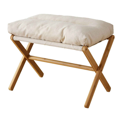 Foot Stool Foldable X Leg Modern Multifunctional Foot Rest with Soft Cushion for Living Room Bedroom Office Beige In Australia - Darrahopens