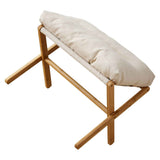 Foot Stool Foldable X Leg Modern Multifunctional Foot Rest with Soft Cushion for Living Room Bedroom Office Beige In Australia - Darrahopens