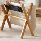Foot Stool Foldable X Leg Modern Multifunctional Foot Rest with Soft Cushion for Living Room Bedroom Office Beige