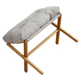 Foot Stool Foldable X Leg Modern Multifunctional Foot Rest with Soft Cushion for Living Room Bedroom Office Gray In Australia - Darrahopens
